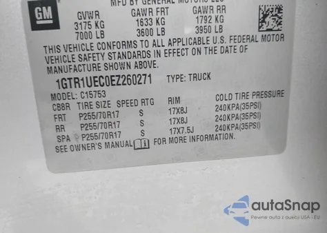 2014 GMC Sierra 1500 Sle from USA, damaged, VIN 1GTR1UEC0EZ260271